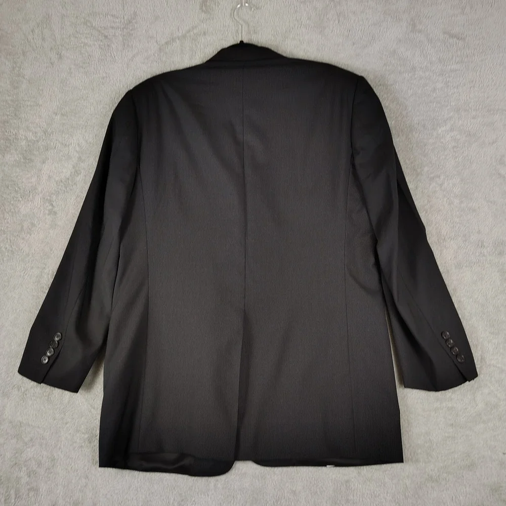 Corneliani Mens Sport Coat 2-Button Blazer Black Stripe Texture‎ 42R Italy Made